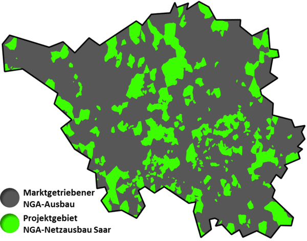 Abbildung Karte: Projektgebiet Saarland
